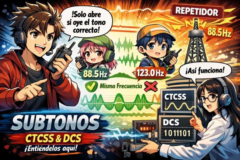 Qué es un subtono en un walkie (CTCSS y DCS) y cómo funciona en PMR y radioafición