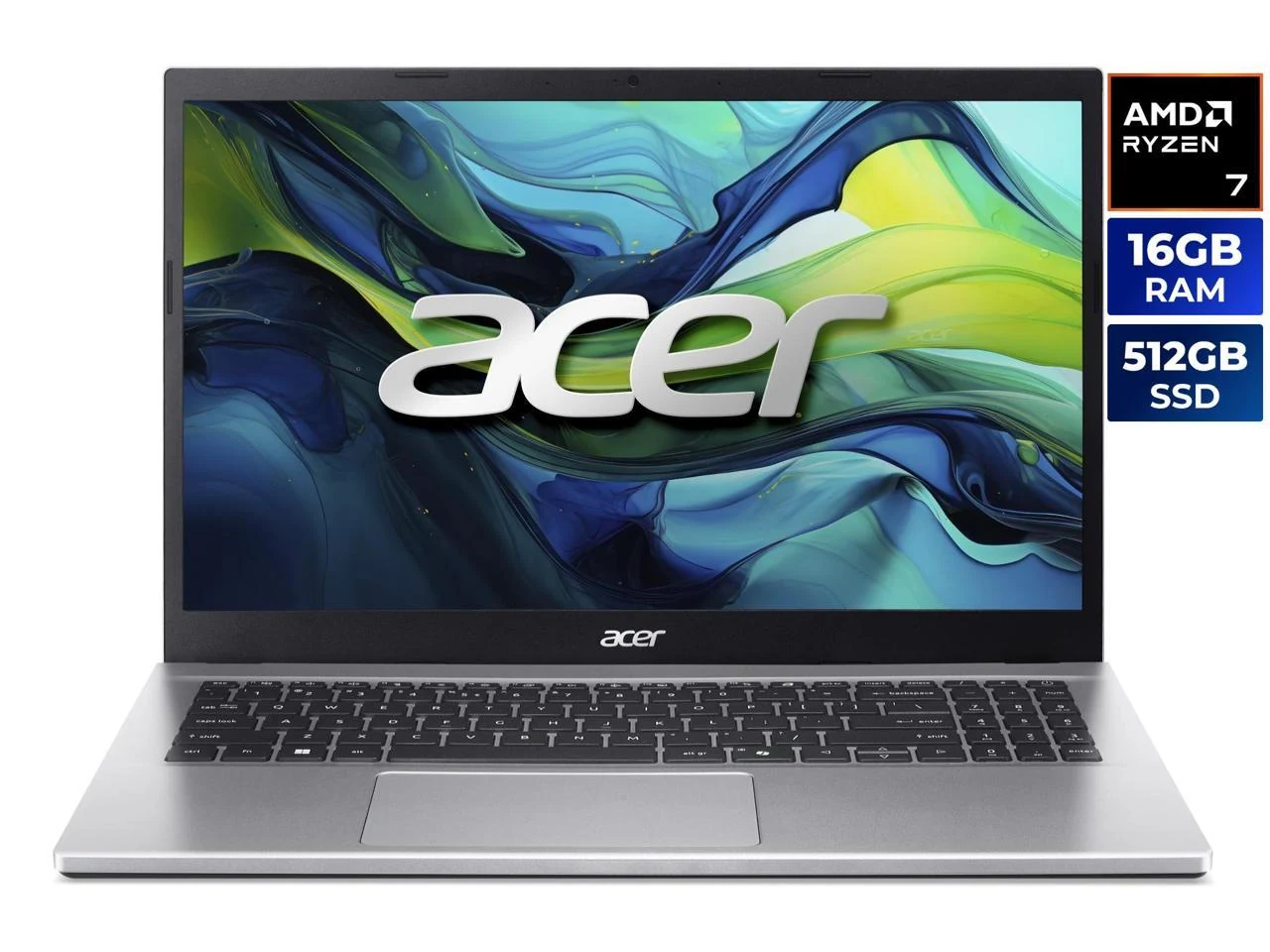 Portátil Acer Aspire Go 15 AG15-42P abierto y visto de frente
