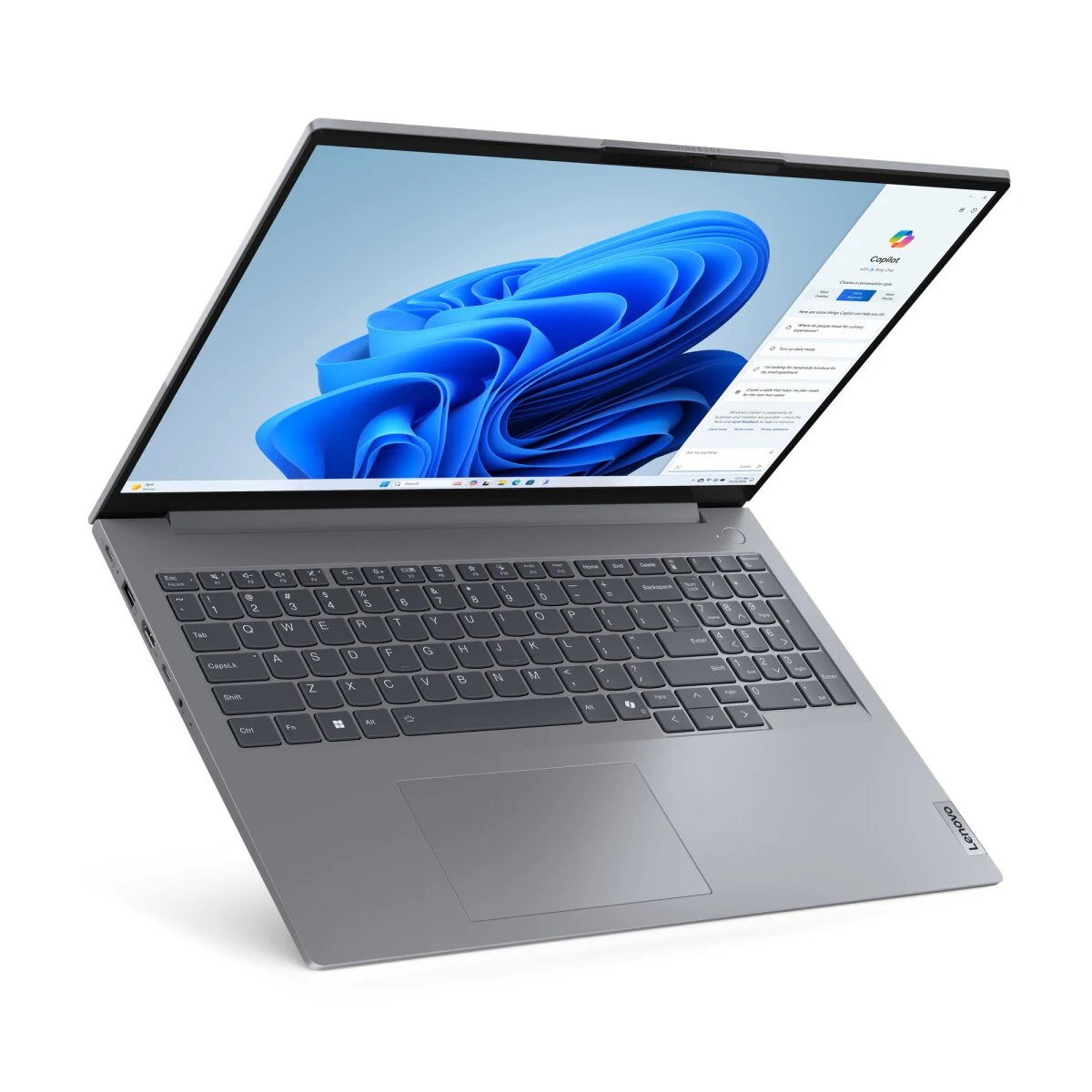 Portátil Lenovo ThinkBook 16 G7 ARP abierto en color gris